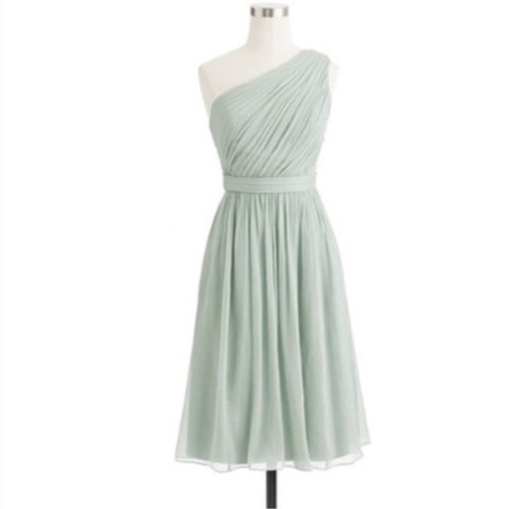 NWT JCrew Dusty Shale Silk Chiffon Dress (Size 2)